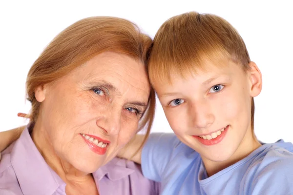 Grootmoeder met haar kleinzoon — Stockfoto