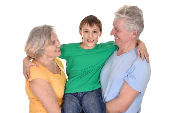 Abuelos alegres y nieto — Foto de Stock