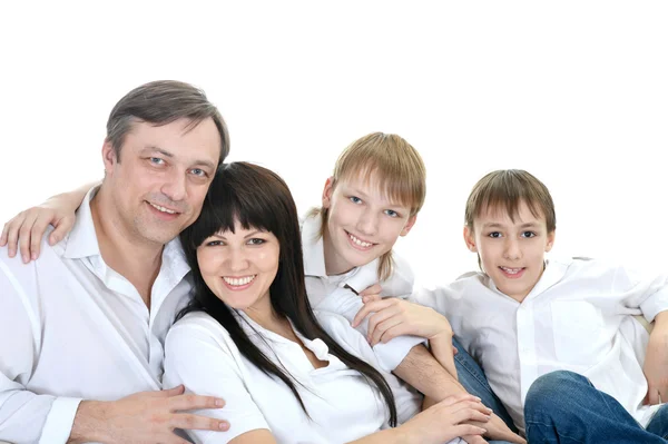 Familia caucásica feliz — Foto de Stock