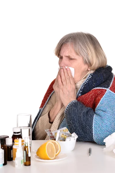 Elderly sick woman — Stock Photo, Image