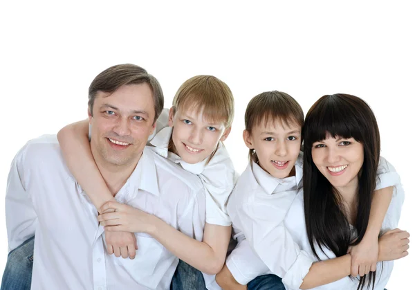 Närbild porträtt av lycklig familj — Stockfoto