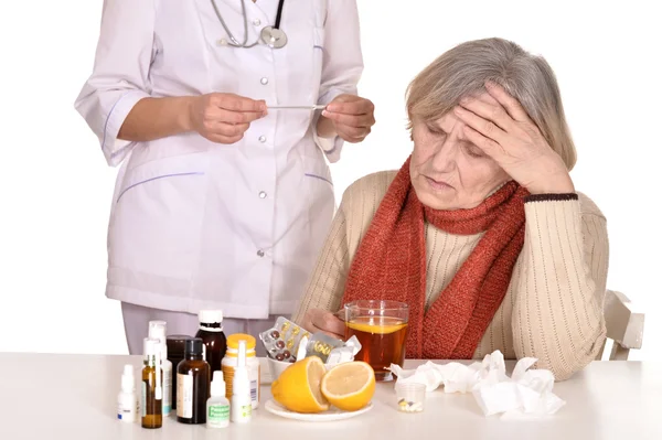 Elderly sick woman — Stock Photo, Image