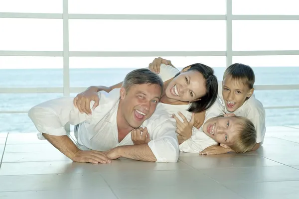 Fun family of four — Stock Photo, Image