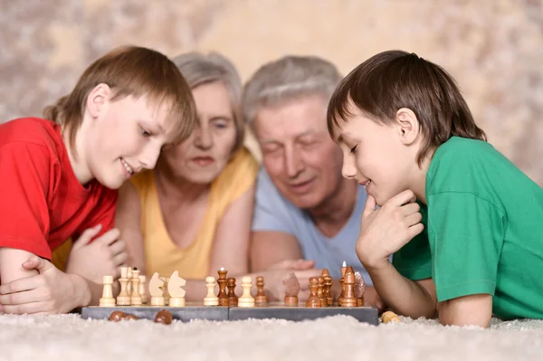 Young guys and grandparents — Stock Photo, Image