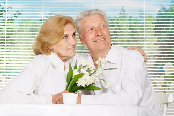 Great old people at the resort — Stock Photo, Image