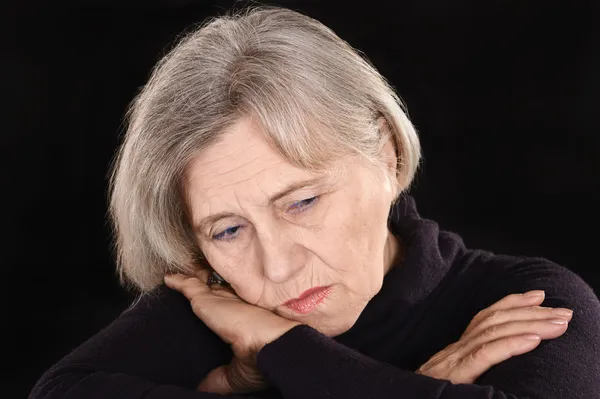 Melancholy senior woman — Stock Photo, Image