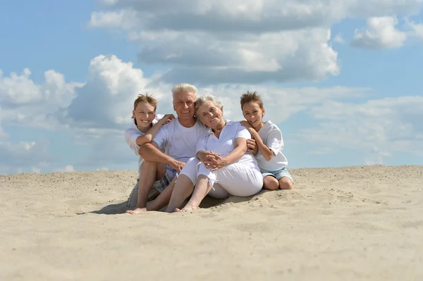 Brüder mit ihren Großeltern — Stockfoto