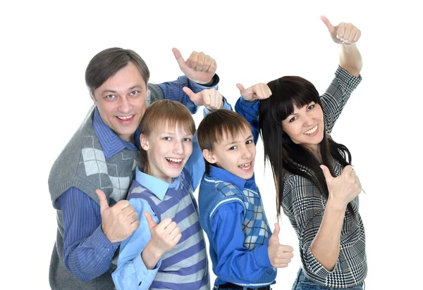 Porträt einer freundlichen vierköpfigen Familie — Stockfoto