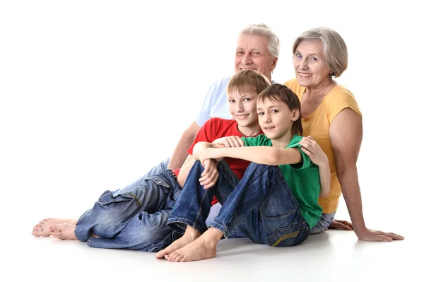 Happy grandparents and grandchildren — Stock Photo, Image