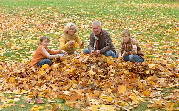 Familia amigable caminando —  Fotos de Stock