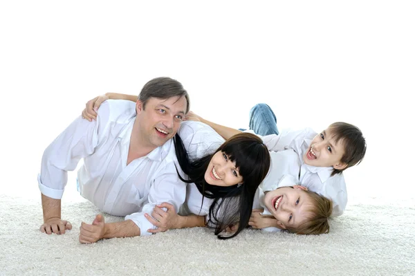 Família engraçada de quatro — Fotografia de Stock