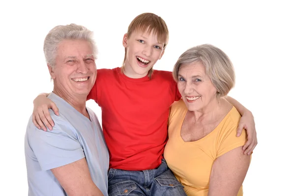Fröhliche Großeltern und Enkel — Stockfoto