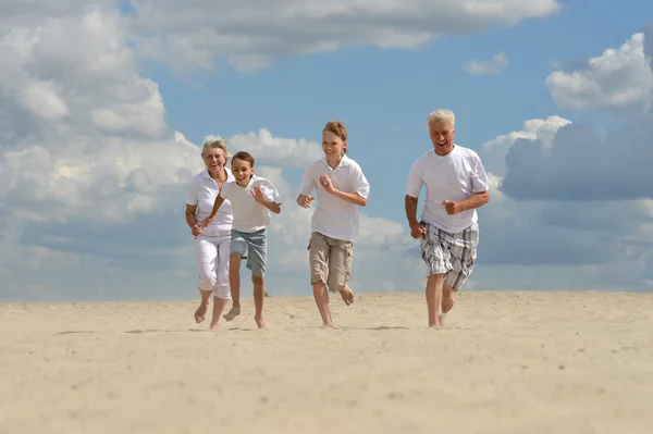 Brothers with their grandparents — Stock Photo, Image