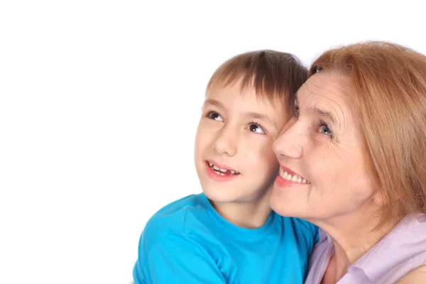 Junge mit seiner Großmutter — Stockfoto