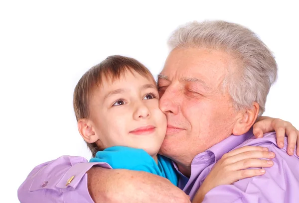 Grootvader met zijn kleinzoon — Stockfoto