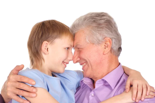 Young boy with his grandfather — Stock Photo, Image