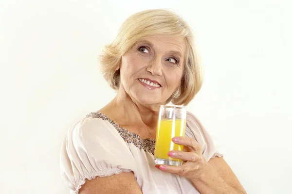 Donna con succo — Foto Stock