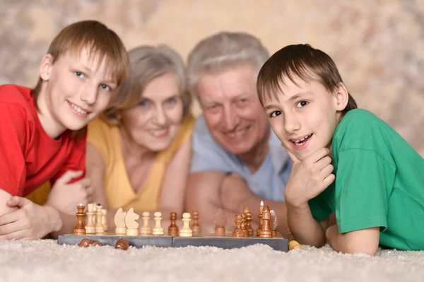 Young guys and grandparents — Stock Photo, Image