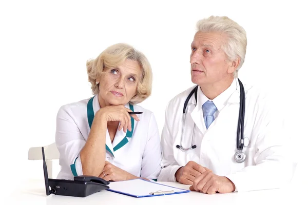 Portrait of two medical doctors at work — Stock Photo, Image