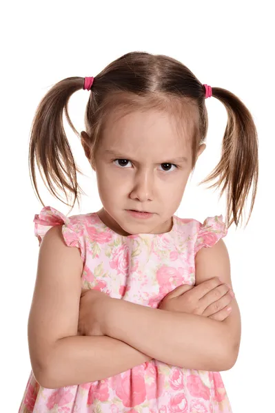 Cute girl in a pink dress — Stock Photo, Image