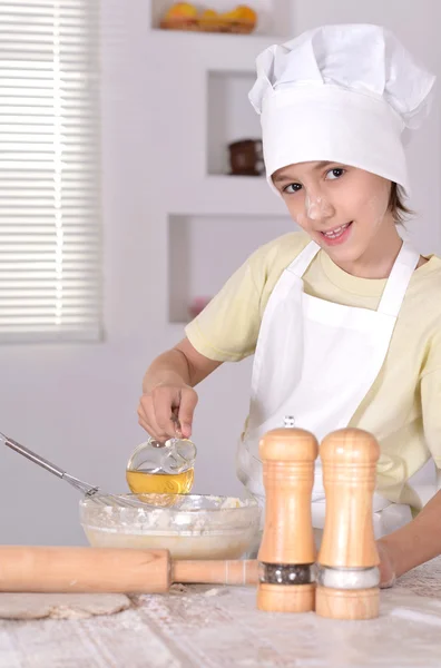 Boy in a chef's hat — Stock Photo, Image