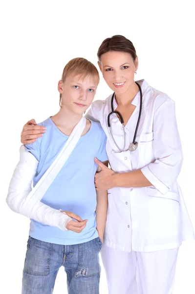 Sjuksköterska och pojke — Stockfoto