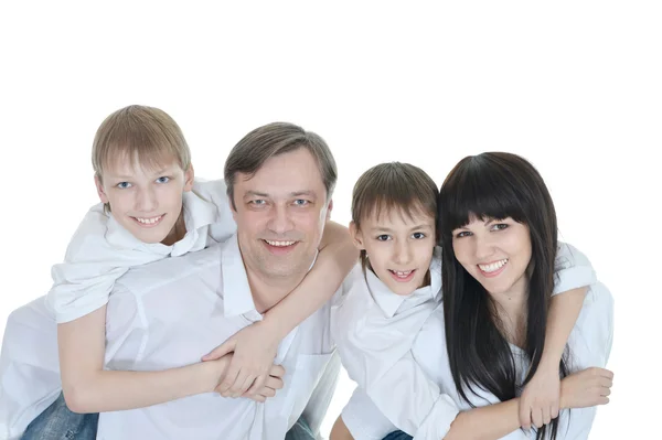 Крупным планом портрет счастливой семьи — стоковое фото