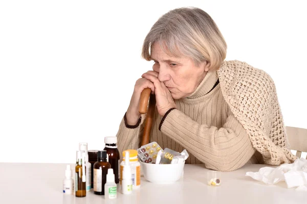 Elderly sick woman — Stock Photo, Image