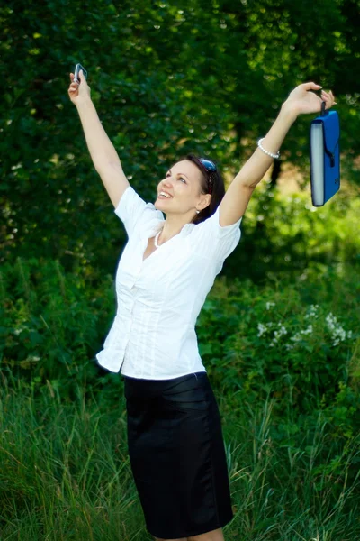 Fine woman have rest on the nature — Stock Photo, Image