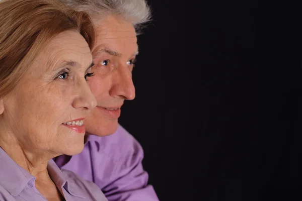 Idősebb pár, fekete — Stock Fotó
