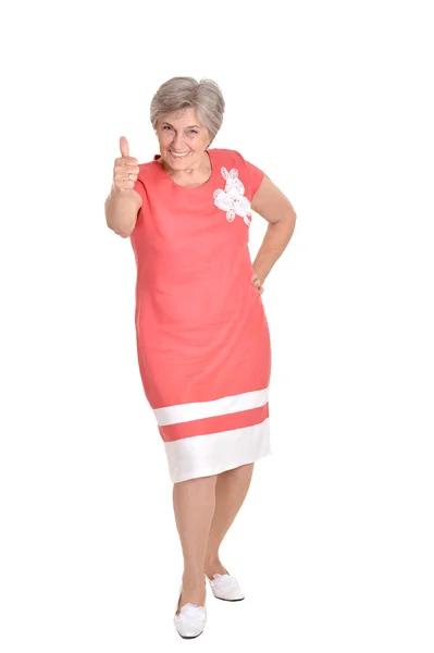 Woman in a red dress — Stock Photo, Image