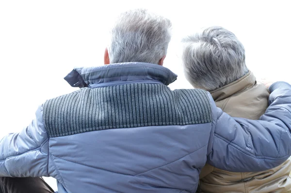 Elderly couple on a walk — Stock Photo, Image