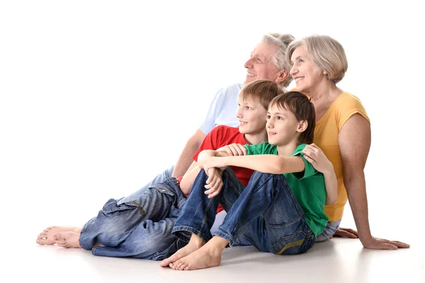 Happy grandparents and grandchildren — Stock Photo, Image