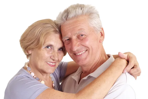 Old couple relaxing at home — Stock Photo, Image