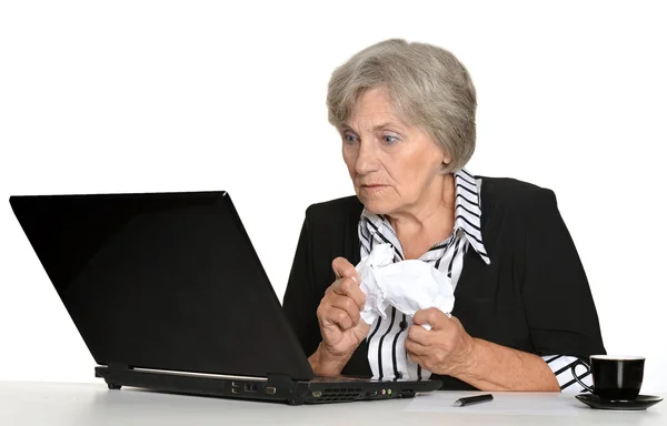 Starší žena pracující — Stock fotografie