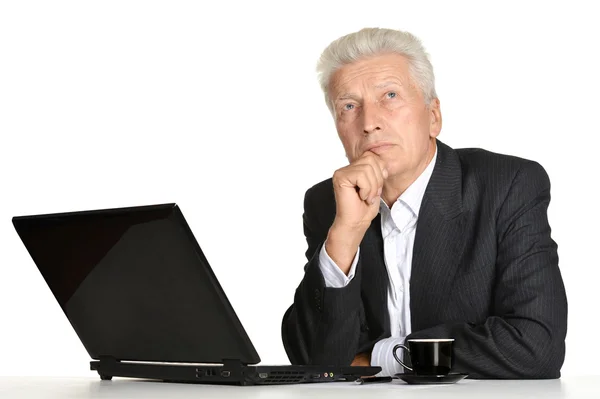Elderly man working — Stock Photo, Image