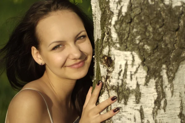 Beauteous young girl enjoying life — Stock Photo, Image