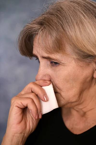 Depressed old woman — Stock Photo, Image