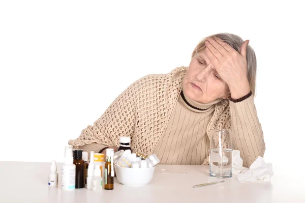 Elderly sick woman — Stock Photo, Image