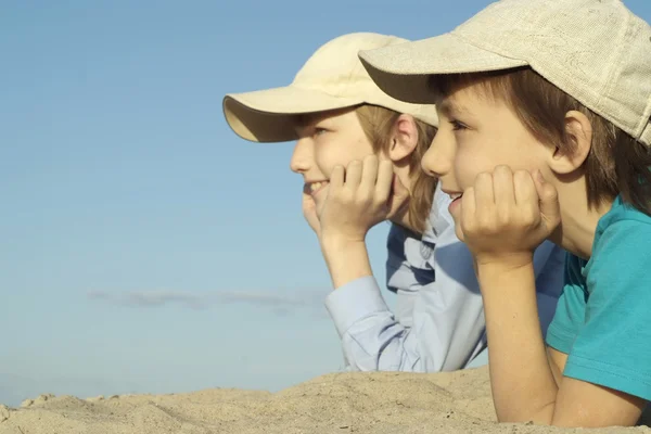 Portrait of a cute boys at nature — Stock Photo, Image