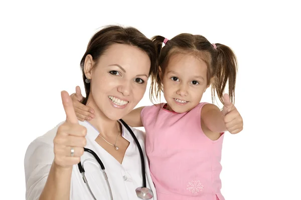 Little girl visiting the pediatrician — Stock Photo, Image