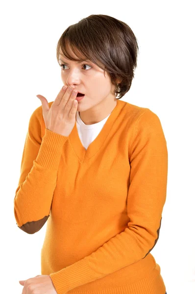 Chica posando en naranja —  Fotos de Stock