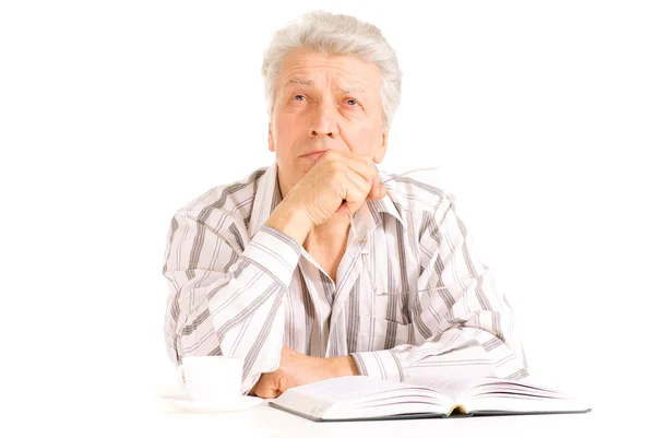 Thinking elderly male — Stock Photo, Image