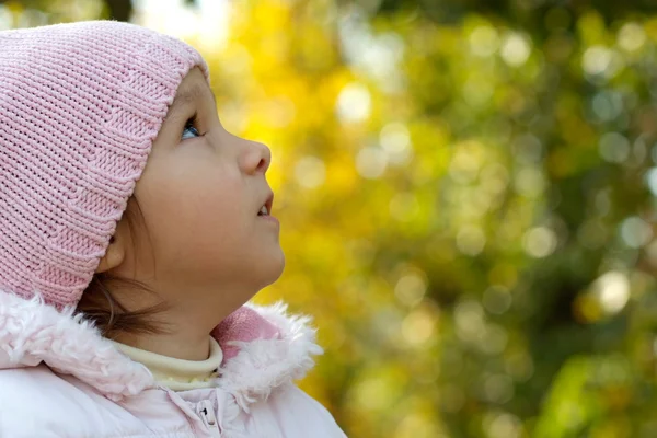 Young girl on the autumn — Stock Photo, Image