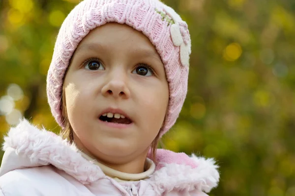 Happy girl on the autumn — Stock Photo, Image