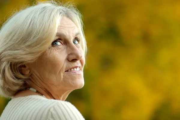 Woman a soft autumn background — Stock Photo, Image