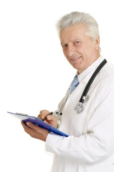 Nice doctor in a white — Stock Photo, Image