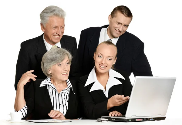 The team works with the computer — Stock Photo, Image