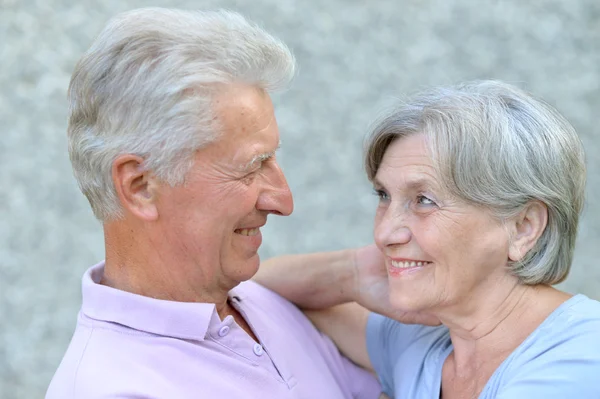 Aged couple outdoors — Stock Photo, Image