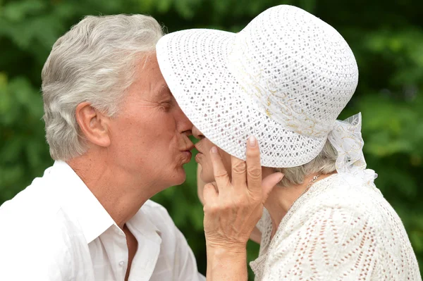 Casal de idosos ao ar livre — Fotografia de Stock